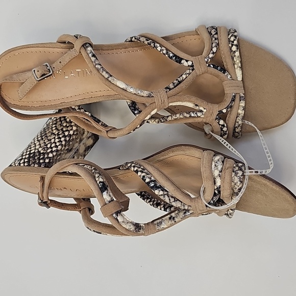Gibson Latimer Soft Sheep Leather wAnimal Print Block Heel Strappy Sandals Sz:10 - Picture 9 of 13